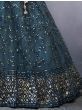 Enchanting Teal Blue Sequins Work Net Engagement Lehenga Choli