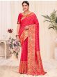 Beautiful Pink Weaving Banarasi Silk Wedding Wear Saree
