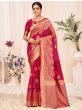 Beautiful Red Weaving Banarasi Silk Wedding Wear Saree