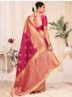 Beautiful Red Weaving Banarasi Silk Wedding Wear Saree