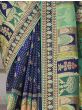 Adorable Navy Blue Embroidered Work Pure Dola Silk Traditional Saree