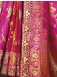 Precious Pink Embroidered Work Pure Dola Silk Traditional Saree