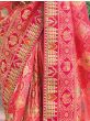 Captivating Pink Embroidered Work Pure Dola Silk Traditional Saree
