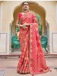 Captivating Pink Embroidered Work Pure Dola Silk Traditional Saree