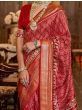 Gorgeous Red Digital Printed Patola Silk Wedding Wear Saree 