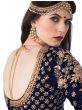 Stunning Blue Colored Partywear Embroidered Lehenga Choli