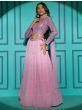 Amazing Pink Sequins Georgette Lehenga Choli With Dupatta 