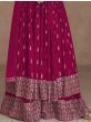 Pleasing Pink Sequined Georgette Ready Made Anarkali Suit