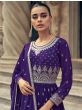 Fabulous Purple Embroidered Georgette Gharara Suit With Dupatta