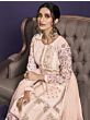 Outstanding Peach Thread Georgette Festive Wear Salwar Kameez