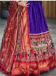 Pretty Purple Patola Printed Silk Festive Wear Gown With Dupatta