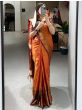 Enchanting Orange Zari Weaving Kanjivaram Saree With Blouse