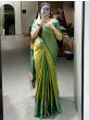 Stunning Green Zari Weaving Kanjivaram Traditional Saree With Blouse