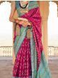 Outstanding Pink Printed Silk Festival Wear Saree