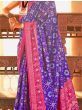 Amazing Blue Printed Silk Festival Wear Saree
