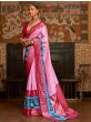 Lovely Baby Pink Patola Silk Wedding Wear Saree