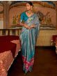 Delightful Grey Patola Silk Wedding Wear Saree