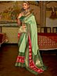 Pleasant Light Green Woven Silk Festival Wear Saree With Blouse