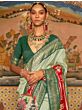 Agreeable Pastel Green Patola Silk Wedding Wear Saree