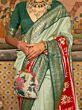 Agreeable Pastel Green Patola Silk Wedding Wear Saree