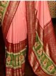 Lovely Light Pink Patola Silk Wedding Wear Saree