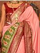 Lovely Light Pink Patola Silk Wedding Wear Saree