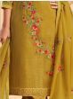 Lovely Yellow Zari Embroidered Georgette Salwar Suit