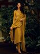 Lovely Mustard Yellow Embroidered Silk Salwar Kameez With Dupatta