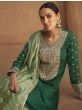 Stunning Green Embroidered Silk Festival Wear Salwar Kameez