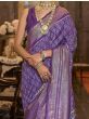 Delightful Purple Printed Patola Silk Event Wear Saree With Blouse