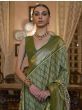 Enchanting Mehandi Green Printed Patola Silk Saree With Blouse