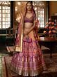 Pretty Purple & Yellow Zari Weaving Rajwadi Silk Wedding Lehenga Choli