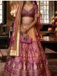 Pretty Purple & Yellow Zari Weaving Rajwadi Silk Wedding Lehenga Choli