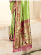 Exquisite Green Zari Weaving Silk Festive Wear Saree With Blouse