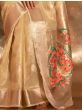 Charming Golden Handwoven Tissue Silk Party Wear Saree