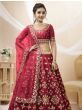 Wonderful Red Zari Work Art Silk Wedding Wear Lehenga Choli