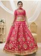 Charismatic Pink Zari Work Art Silk Engagement Wear Lehenga Choli 