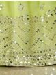 Fantastic Lime Green Sequins Georgette Engagement Wear Lehenga Choli