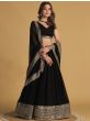 Attractive Black Embroidered Georgette Party Wear Lehenga Choli