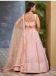 Charming Pink Sequins Georgette Lehenga Choli With Dupatta