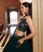 Attractive Green Sequenced Embroidered Georgette Lehenga Choli 