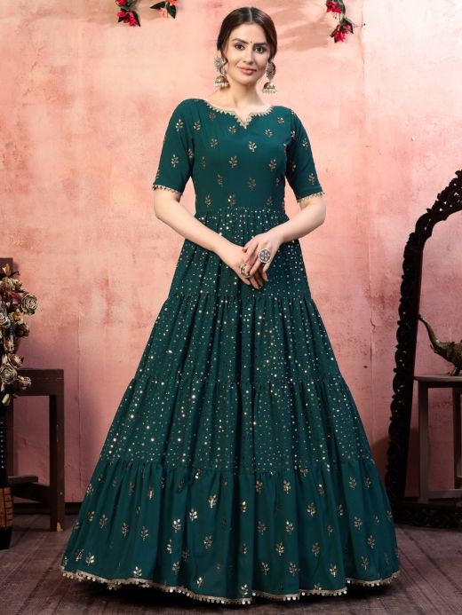 Pin by Dhanshree Kulkarni on Indo western gown | Lace evening dresses, Long  gown design, Party wear indian dresses