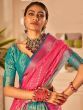 Fascinating Pink Zari Woven Banarasi Silk Party Wear Saree With Blouse