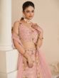 Classic Pink Sequins Work Net Wedding Wear Lehenga Choli With Dupatta