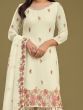 Beautiful Lemon Yellow Embroidered Georgette Party Wear Sharara Suit