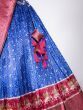 Magnetic Blue Digital Printed Jacquard Silk Wedding Wear Lehenga Choli