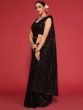 Adorable Black Sequined Georgette Party Wear Saree