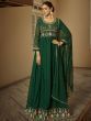 Attractive Green Sequined Georgette Festival Wear Anarkali Suit