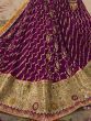 Amazing Purple Embroidered Viscose Silk Wedding Wear Lehenga Choli  