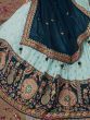 Stunning Sky Blue Embroidered Viscose Silk Bridesmaid Lehenga Choli